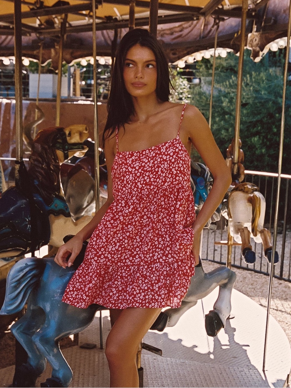 Skatie Sienna Dress in Corvette Red Floral Print